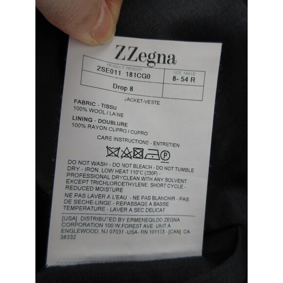 Ermenegildo Zegna Sport Coat 40 Drop 8 Blazer Wool Jacket Business 54 - Picture 12 of 14
